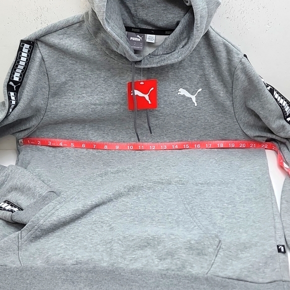 PUMA GREY SWEATSHIRT WITH HOODIE, UNISEX, MEDIUM SIZE - Picture 7 of 11